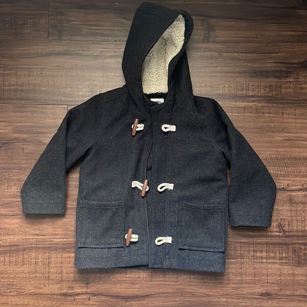 Old Navy Grey Winter Peacoat with hood_ GUC_Sz 4T